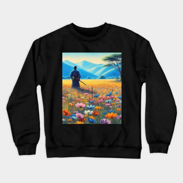 Wildflowers and Samurai - Anime Crewneck Sweatshirt by AnimeVision